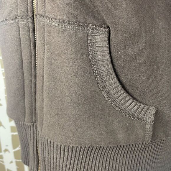 Faux Fur Reversible Hooded Zip Front Vest S M Chocolate Brown - Picture 13 of 13